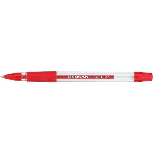 Pensan Tükenmez Kalem Soft Gel Kırmızı 0.7 Mm 2400 (12 Li Paket) ürün görseli 1