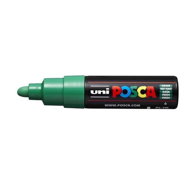 Uni-Ball Markör Boyama Kalemi Posca 4.5-5.5 Su Bazlı Poster Markörü Yeşil pc-7m (6 Lı Paket) ürün görseli 1