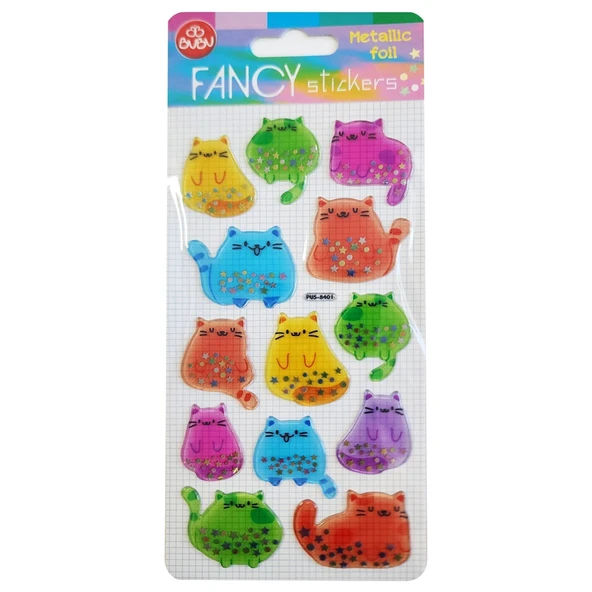 Bu-Bu Damla Sticker Kedi 9x20 Metalik PUS-8401 ürün görseli 1