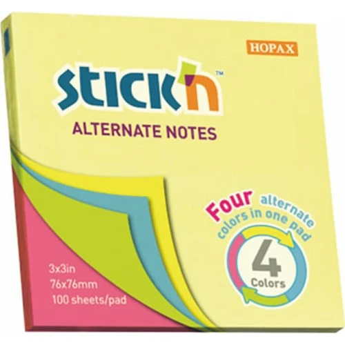 Gıpta Stickn Yapışkanlı Not Kağıdı Pastel 4 Renk 76X76 Mm 100 Yaprak 21821 (12 Li Paket) ürün görseli 1