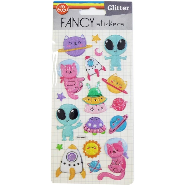 Bu-Bu Damla Sticker Glitter Uzay 9x20 PUS-6604 ürün görseli 1