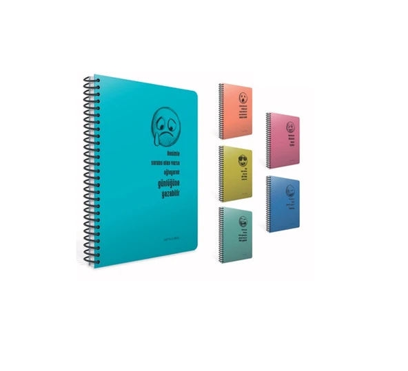 Gıpta Real Spiralli Plastik Kapak Defter A4 80 Yaprak Çizgili 7227 (Karışık Renk 1 Adet) ürün görseli 1