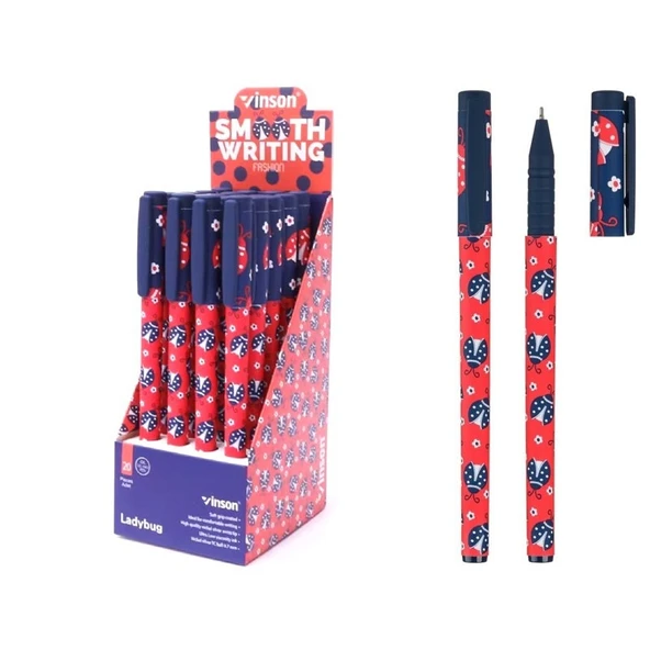 Vinson Maxx Jel Tükenmez Kalem Yazım Rengi Mavi 0.7 Mm Vinson Desenli A21 (20 Li Paket) ürün görseli 1