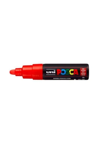 Uni-Ball Posca Su Bazlı Boyama Kalemi 4.5-5.5 Mm Poster Markörü Kırmızı pc-7m (6 Lı Paket) ürün görseli 1