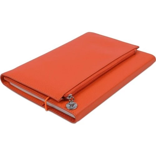 Victoria's Journals Not Defteri 14X20 Cm Zipco Clutch 80 Gram Turuncu 96 Yaprak Çizgili 211600 ürün görseli 1