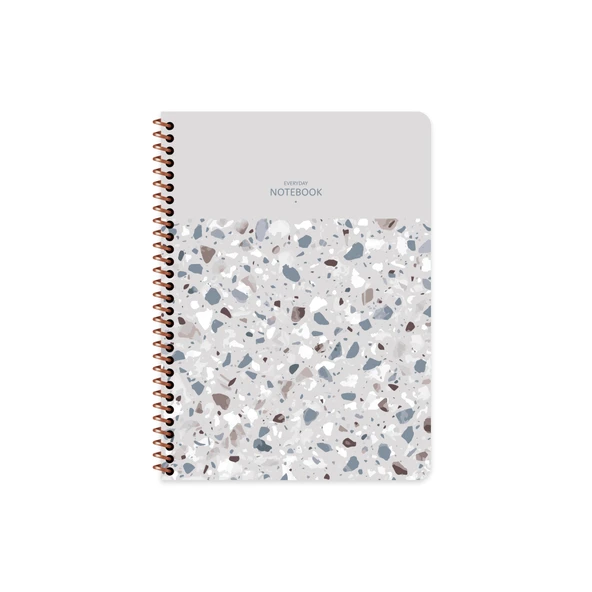 Keskin Color Not Defteri 16,5X22,5 Cm 80 Yaprak Kareli Spiralli Plastik Kapak Terazzo 320942-99 (6 Lı Paket) ürün görseli 1