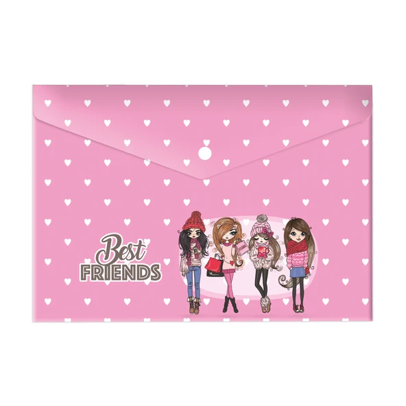 Keskin Color A4 Çıtçıtlı Dosya Best Friends Plastik 120770-99 (10 Lu Paket) ürün görseli 1