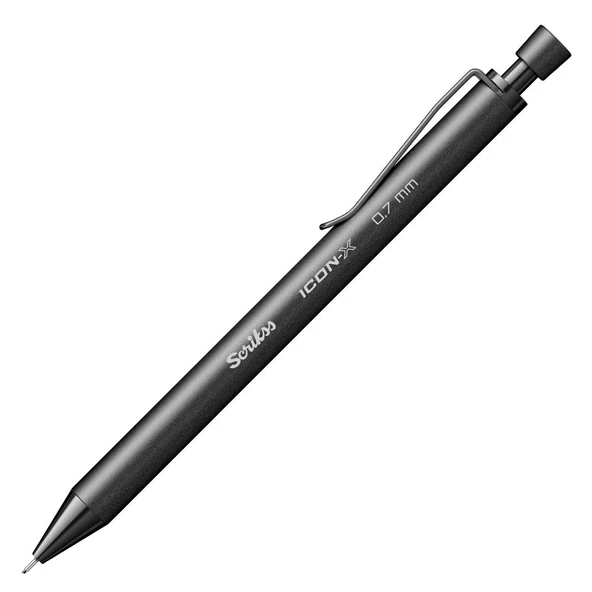 Scrikss Versatil Kalem (Mekanik Kurşun Kalem) İcon-X Metal 0.7 Mm Siyah (12 Li Paket) ürün görseli 1