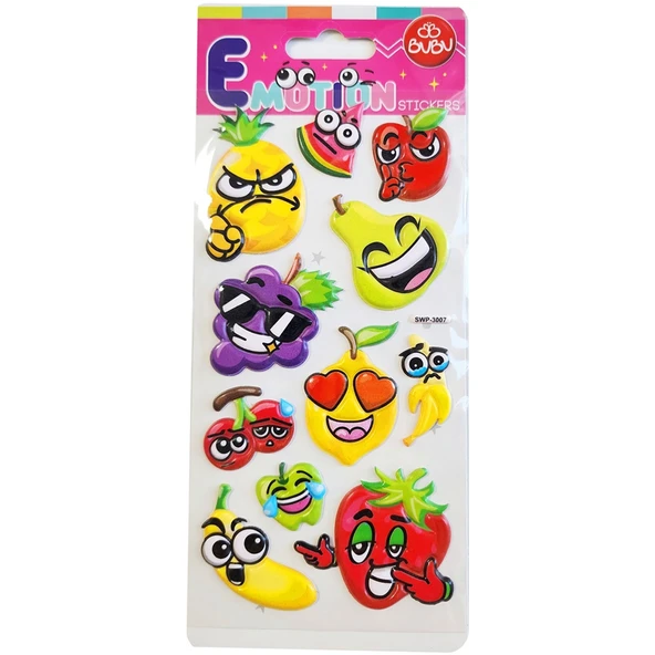Bu-Bu Emotions Puffy Sticker Sebzeler 9x21 SWP-3007 ürün görseli 1