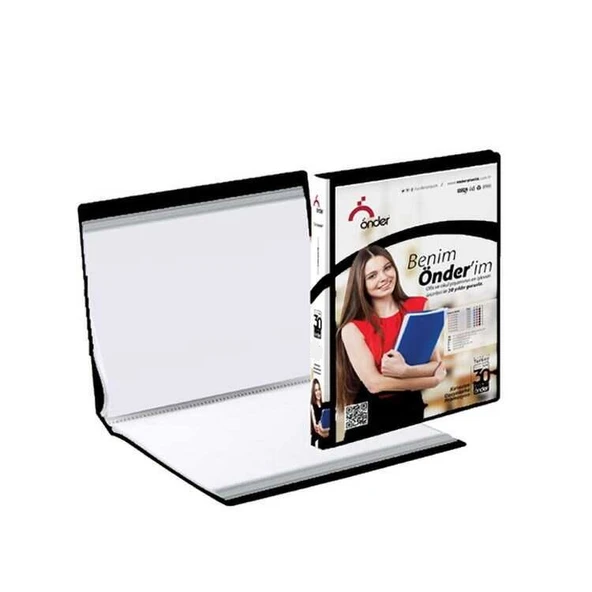Önder A4 Katalog Sunum Dosyası Ön Cepli Pp 80 Sayfa Kapasiteli Siyah 1280-3 ürün görseli 1