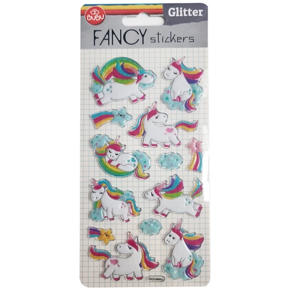 Bu-Bu Damla Sticker Glitter Unicorn 9x20 PUS-6605 ürün görseli 1