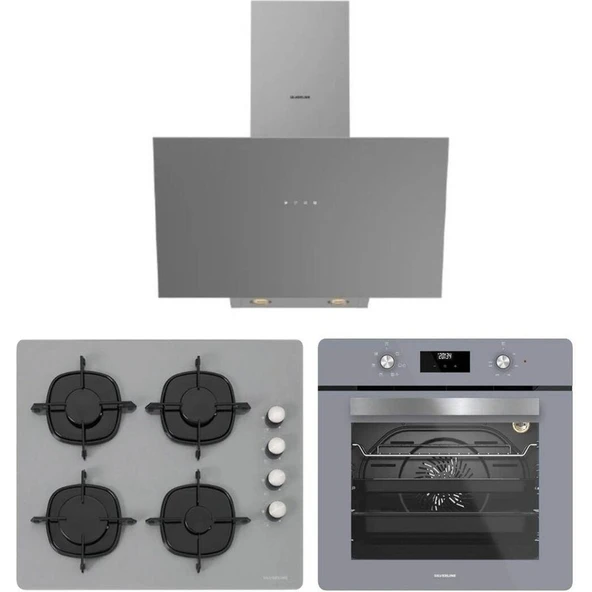 Silverline Gri Cam Ankastre Set ( 3481 Flam - CS5335S02 - BO6502S02 ) ürün görseli 1
