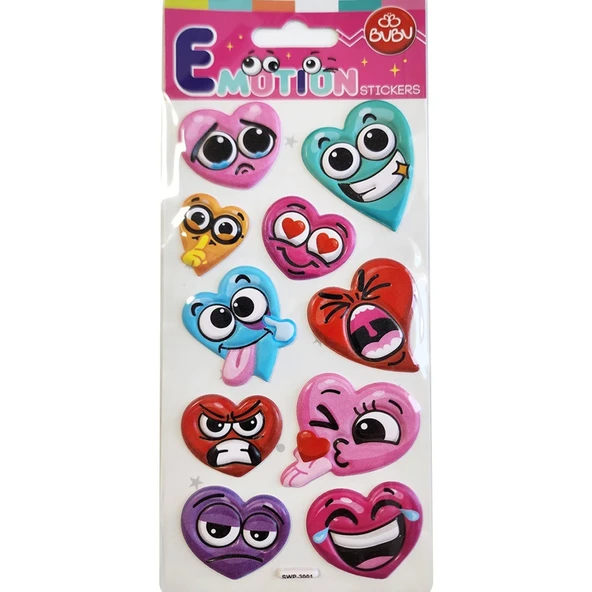 Bu-Bu Emotions Puffy Sticker Kalpler 9x21 SWP-3001 ürün görseli 1