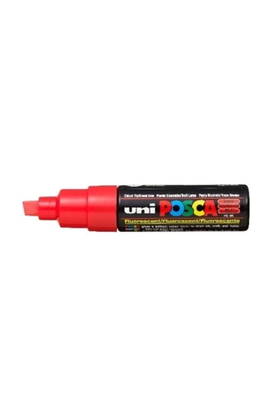 Uni-Ball Posca Su Bazlı Boyama Kalemi 8.0 Poster Markörü 8.0 Mm Fosforlu Kırmızı pc-8k (6 Lı Paket) ürün görseli 1