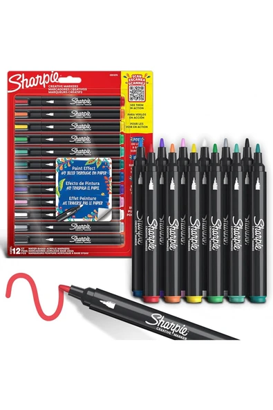 Sharpie Markör Akrilik Yuvarlak Uç Kalem 12 Renk 2201070 ürün görseli 1