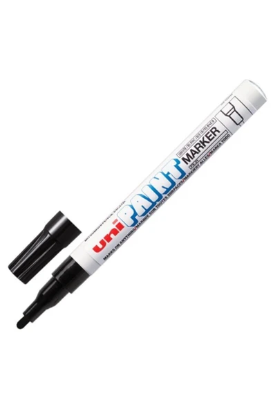 Uni-Ball Paint Marker Kalem 0.8-1.2 Mm Boyama Markörü Siyah Px-21 (12 Li Paket) ürün görseli 1