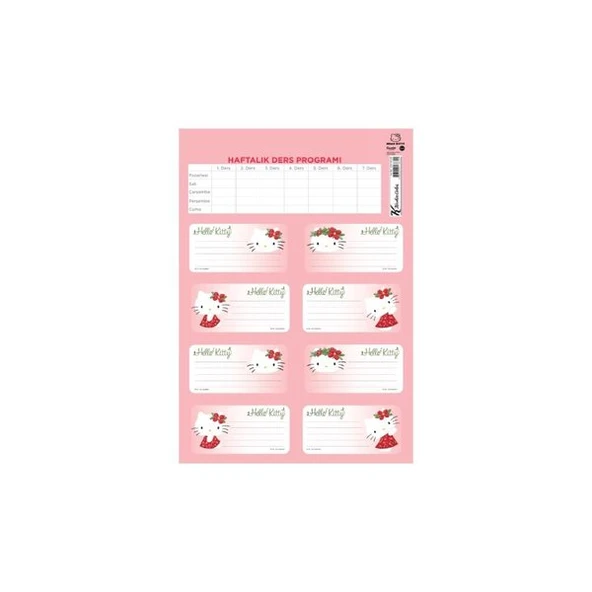 Keskin Color Hello Kitty Etiket Ders Programlı 3 Yaprak 220130-08 ürün görseli 1