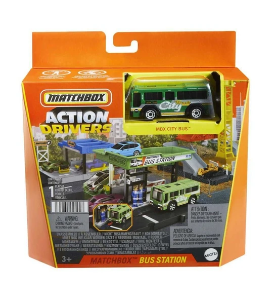 Mattel Oyuncak Matchbox Aksiyon Sürücüleri Otobüs Durağı Oyun Seti Veya Pizza Hut Temalı Oyun Seti HJT89 Karışık Model ürün görseli 1