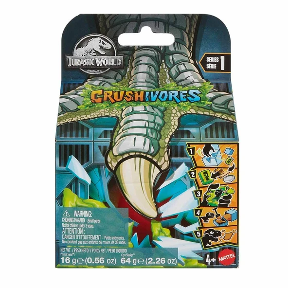 Mattel Oyuncak Jurassıc World Crushivores Serisi - Sürpriz Aksesuarlı Figürler HVB29 ürün görseli 1