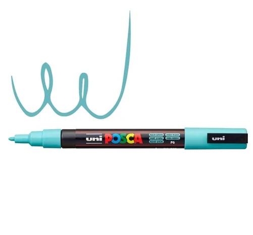 Uni-Ball Posca 0.9-1.3 Su Bazlı Boyama Kalemi Markörü Su Yeşili N Pc-3M (6 Lı Paket) ürün görseli 1