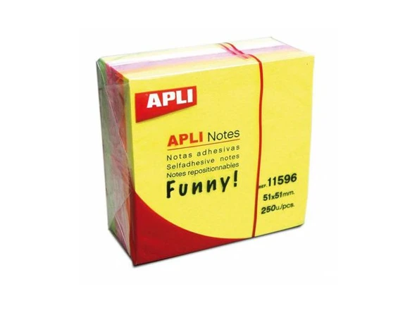 Aplı Yapışkanlı Not Kağıdı 5 Renk Küp 250 Yaprak 50X50 11596 ürün görseli 1