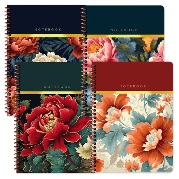 Keskin Color Spiralli Sert Kpk Bahçe Defter 17X24Cm 100 Yaprak Kareli 418952-99 (Karışık Renk 1 Adet) ürün görseli 1