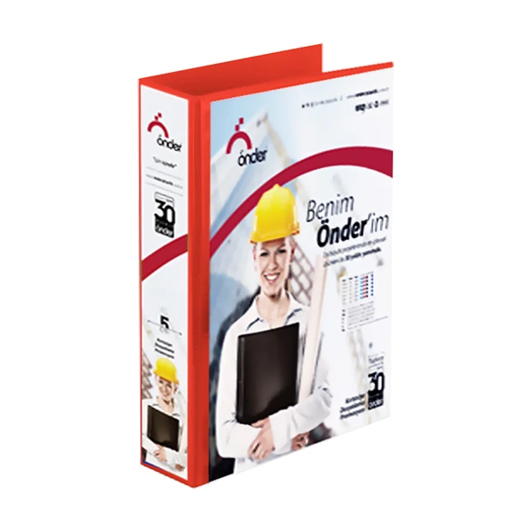 Önder Sunum Klasörü 2 Halkalı 70 Mm A4 Kırmızı 2007-2 ürün görseli 1