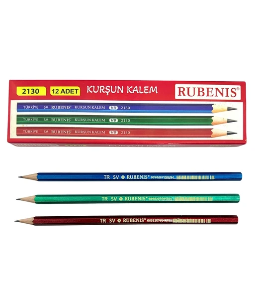 Rubenis Kurşun Kalem Mercanlı HB 2130 (12 Li Paket) ürün görseli 1