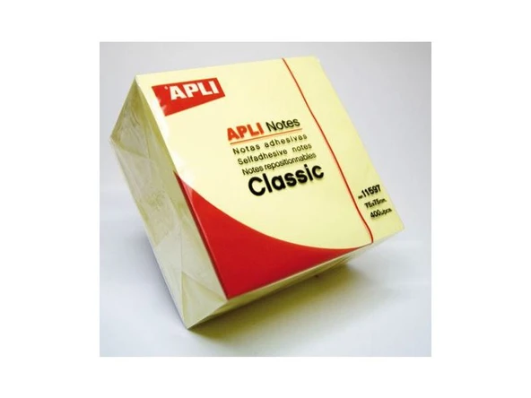 Aplı Yapışkanlı Not Kağıdı Classic 400 Yaprak 75X75 Küp 11597 ürün görseli 1