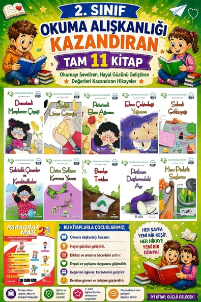 2. Sınıf Okuma Alışkanlığı Kazandıran Okumayı Sevdiren Tam 11 Kitap - 24 ürün görseli 1