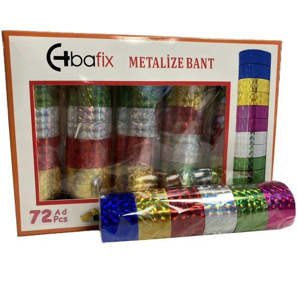 Bafix Desenli Bant Metalize 12 Mm X 2 Metr Bfx-Deb0003 (72 Li Paket) ürün görseli 1