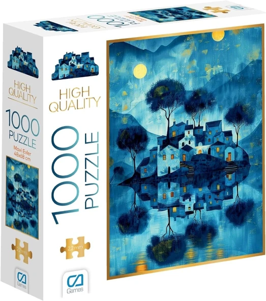 Ca Games Puzzle 1000 Parça Mavi Evler Ca1000-7055 ürün görseli 1