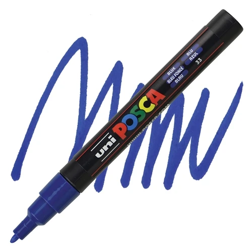 Uni-Ball Posca 0.9-1.3 Su Bazli Poster Boyama Kalemi Markörü Mavi N Pc-3M (6 Lı Paket) ürün görseli 1
