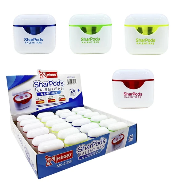 Mikro Kalemtraş Çift Bıçaklı Sharpods Mk-2060-24 (24 Lü Paket) ürün görseli 1