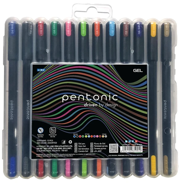 Pentonic Jel Tükenmez Kalem Blister Set Karışık 12 Renk ürün görseli 1