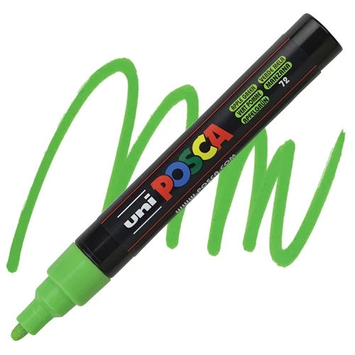 Uni-Ball Markör Boyama Kalemi Posca Su Bazlı Poster 1.8-2.5 Mm Elma Yeşili Pc-5M (6 Lı Paket) ürün görseli 1
