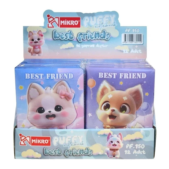 Mikro Not Defteri Puffy Best Friends Pf-150 (Karışık Renk 1 Adet) ürün görseli 1