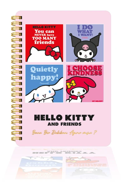 Vj Victoria'S Journals Hello Kitty Journal Sert Kapak Spiralli Günlük 524-1892 ürün görseli 1