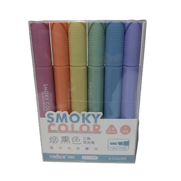Bafix Fosforlu Kalem (İşaret Kalemi) Kalem Tipi Smoky Color 6 Renk Blister Cs-H799 ürün görseli 1