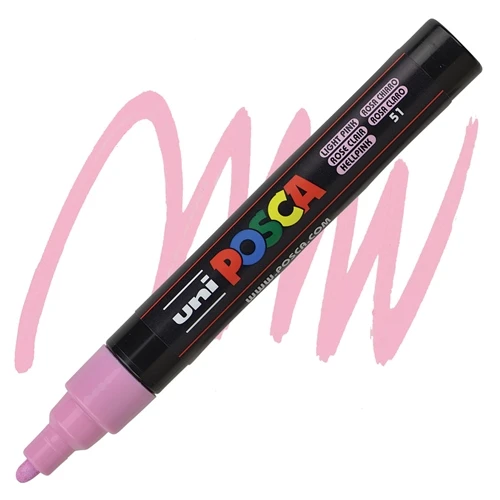 Uni-Ball Posca 1.8-2.5 Su Bazlı Poster Boyama Kalemi Markörü Açık Pembe Pc-5M (6 Lı Paket) ürün görseli 1