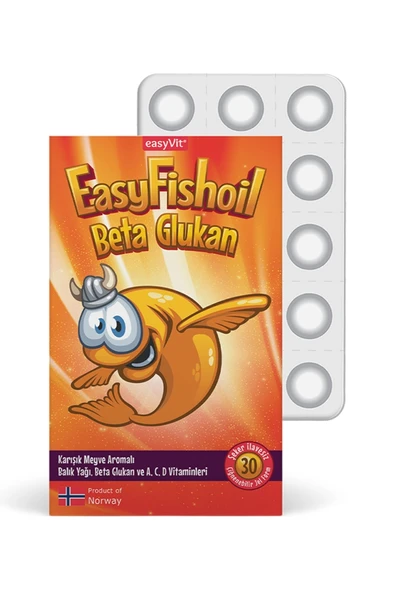 EasyFishoil Beta Glukan Balık Yağı Çiğnenebilir 30 Jel ürün görseli 1