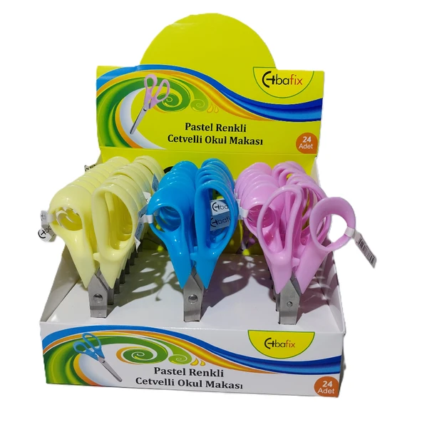 Bafix Okul Makası Cetvelli 13 Cm Pastel Renk Bfx-Sa0498 (24 Lü Paket) ürün görseli 1