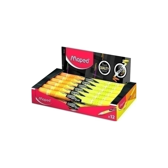 Maped Çift Uçlu Fosforlu Kalem (İşaret Kalemi) Fluo Duo Sarı-Turuncu 734135 (12 Li Paket) ürün görseli 1