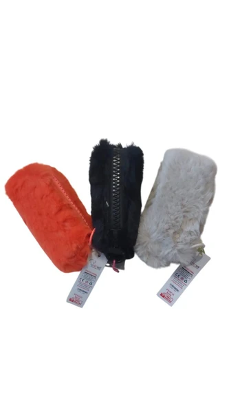 Unicus Kalem Çantası Big Zip Tavşan Tüyü Peluş Xl Uncs-1093 (Karışık Renk 1 Adet) ürün görseli 1