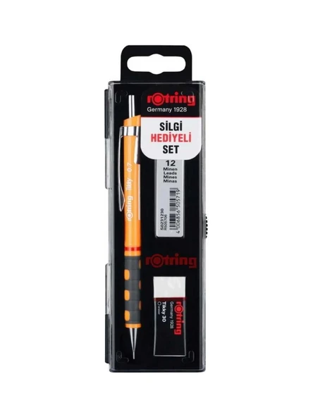 Rotring Okul Seti Tikky Rd Versatil Kalem 0.7+Min Silgi Hediyeli Mango Turuncu ürün görseli 1