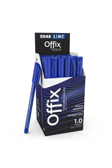 Silka Lınc Offix Tükenmez Kalem 1.0 Mm Mavi (50 Li Paket) ürün görseli 1