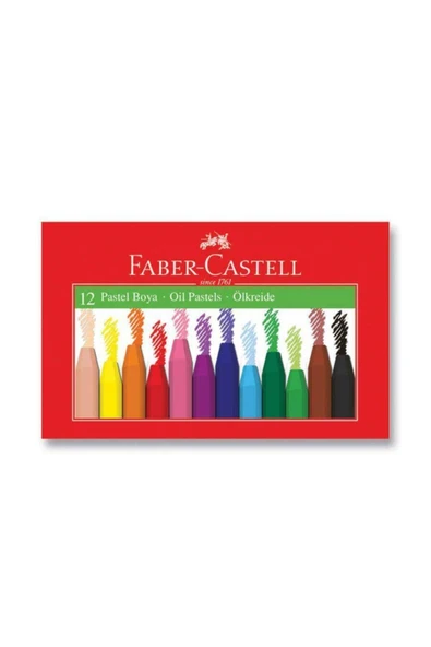 Faber-Castell Pastel Boya Red Line Karton Kutu Köşeli 12 Renk 5282 125312 ürün görseli 1