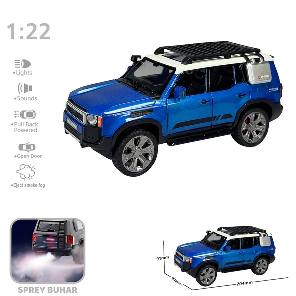 Vardem Oyuncak Çek Bırak 1:22 Sesli Işıklı Buharlı Off-Road Jeep Vrd-Hcl-522A (Karışık Renk 1 Adet) ürün görseli 1
