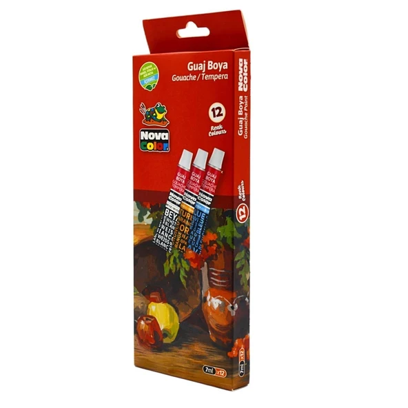 Nova Color Guaj Boya Tüp 7 Ml 12 Renk Takım Nc-100 ürün görseli 1