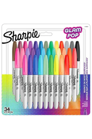 Sharpie Permanent Markör Kalem Fine Glam Pop 34 Renk 2198891 ürün görseli 1